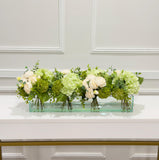 Real Touch White Rose Peony Centerpiece Close Up Detail