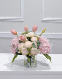Pink Hydrangea Peony Arrangement French Country - Flovery