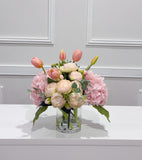 Pink Hydrangea Peony Arrangement French Country - Flovery