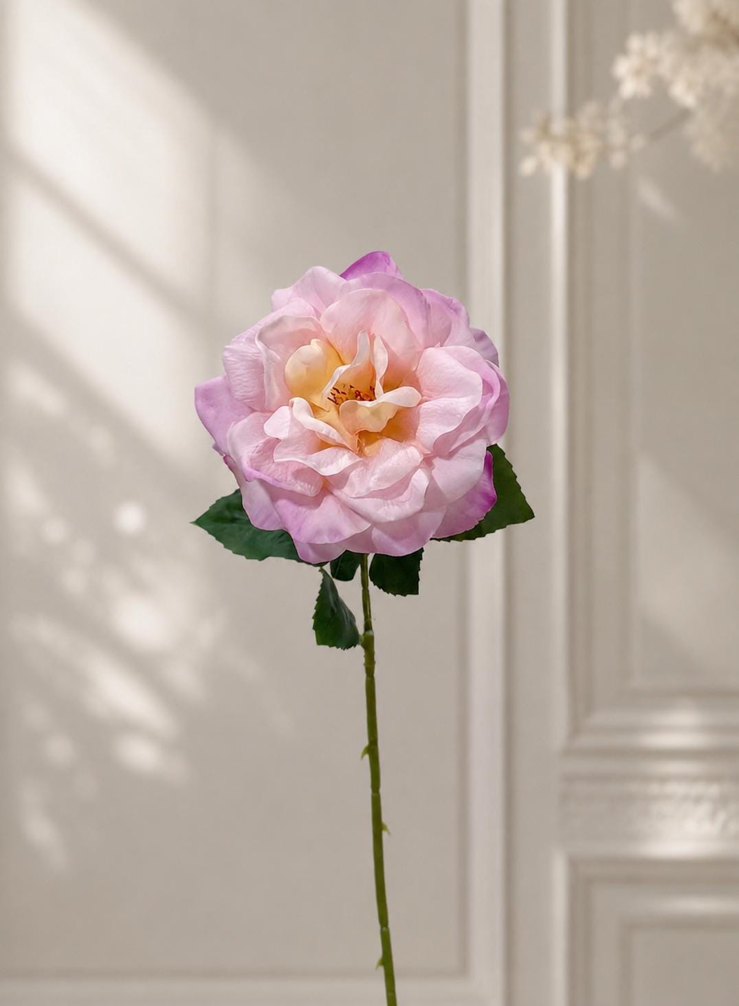 Real Touch English Garden Rose Stem Light Pink