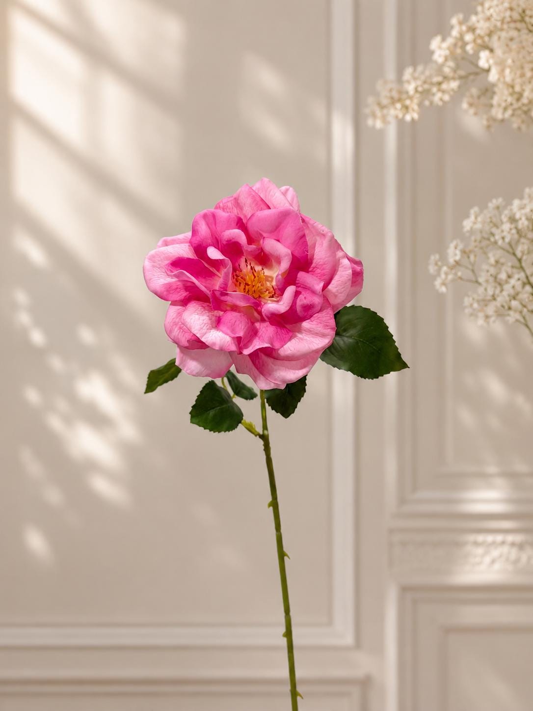Real Touch English Garden Rose Stem Sweet Pink