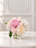 Pink rose peony hydrangea real touch arrangement
