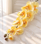 Lifelike yellow real touch orchid stem