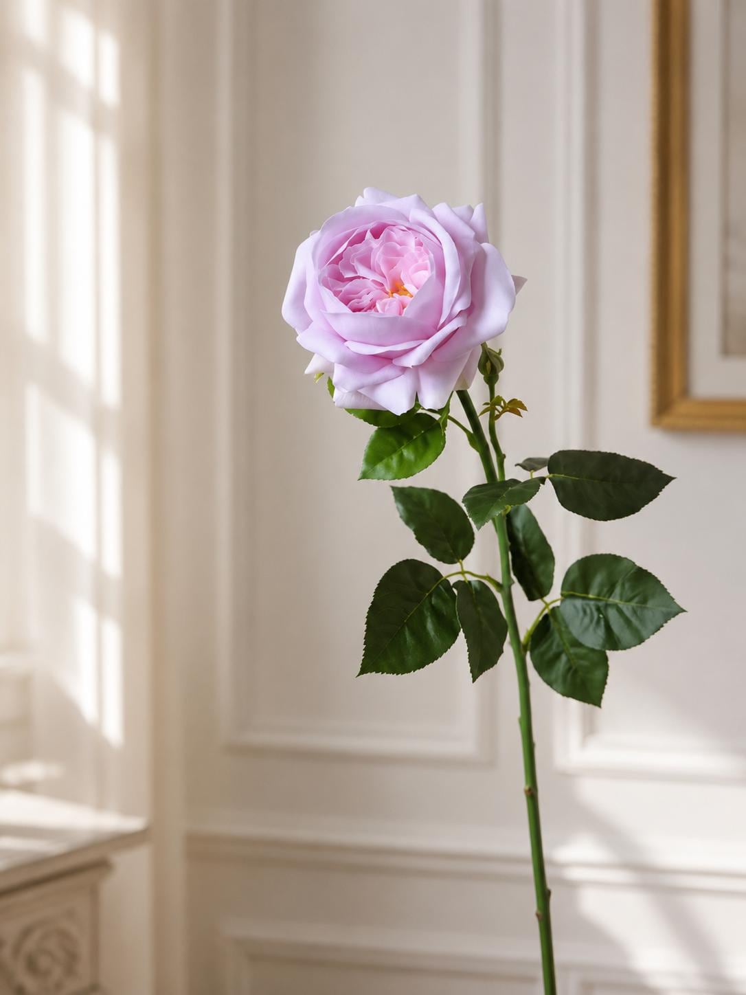 Mauve pastel pink real touch Grace English rose stem