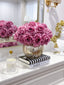 Real Touch Purple Roses in Elegant Gold Vase