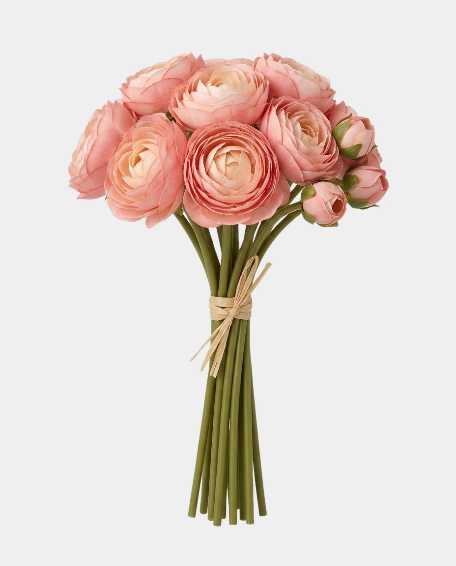 7 Silk Small Ranunculus Bouquet - Light Pink