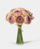 7 Silk Small Ranunculus Bouquet - Light Purple