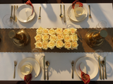 Long Dark Champagne Real Touch Roses Arrangement in Rectangular Glass Vase