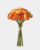 7 Silk Small Ranunculus Bouquet - Orange B
