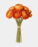 7 Silk Small Ranunculus Bouquet - Orange