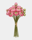 7 Silk Small Ranunculus Bouquet - Pink