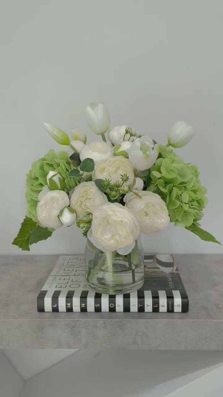French Country Hydrangea Peony Arrangement