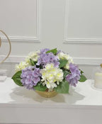 Cream Purple Hydrangea Real Touch Centerpiece