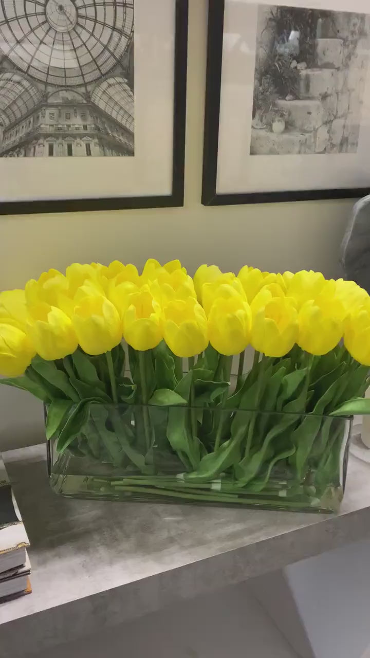 17-in Modern Long Real Touch Tulips Arrangement
