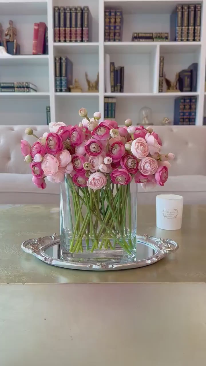 Pink Silk Ranunculus Centerpiece