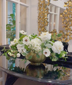 White French Style Real Touch Gold Vase Arrangement