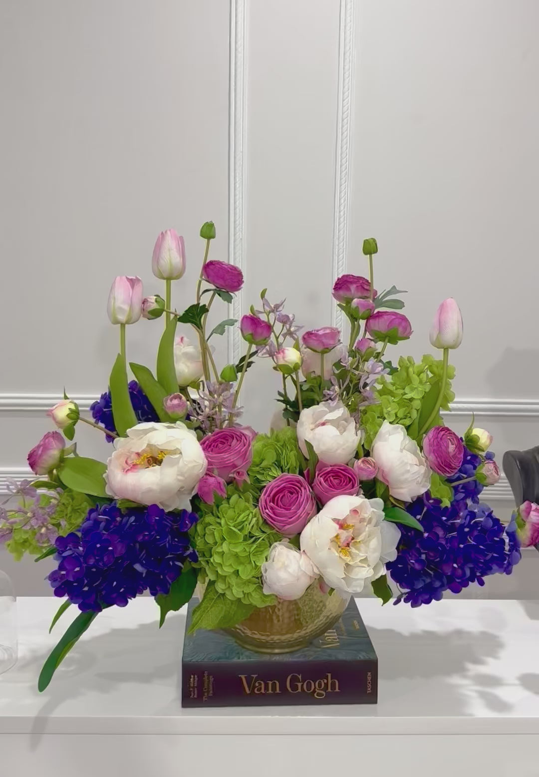 XXLarge Purple/Green Luxurious Floral Arrangement Real Touch Flower Arrangement-French Flower