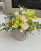Green Orchid Peony Berries Centerpiece