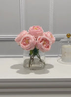 Real Touch Austin Rose Centerpiece in Cylinder Glass Vase