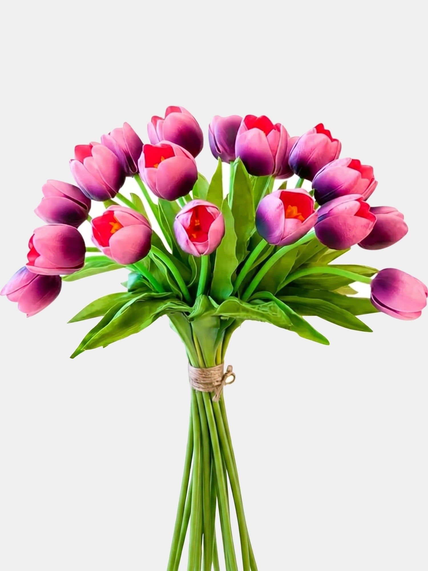 Set of 6 Real Touch Tulip Stems - Purple