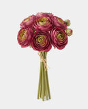 7 Silk Small Ranunculus Bouquet - Rose Red