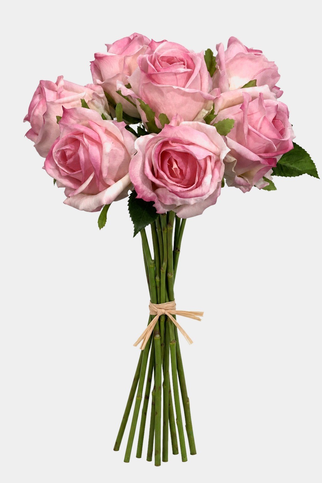 7-Stem Real Touch Garden Rose Bouquet - Sweet Pink Main image