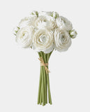 7 Silk Small Ranunculus Bouquet - White