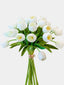 Set of 6 Real Touch Tulip Stems - White