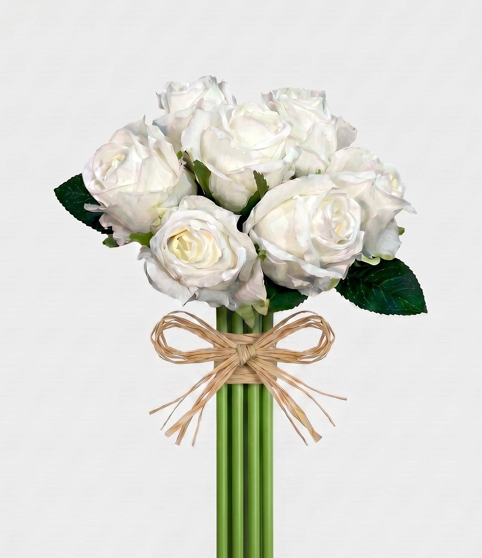 7-Stem Real Touch Garden Rose Bouquet - White