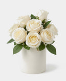 7 Real Touch Rose Bundle - White