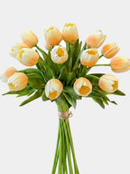 Set of 6 Real Touch Tulip Stems - Yellow Ombre