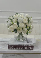 Large Faux Rose Peony Centerpiece