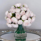 Silk Rose Peony Arrangement in Modern Vase - Flovery