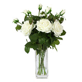 Real Touch English Roses Arrangement Tall Vase - Flovery