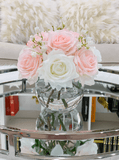 Blush White Real Touch Rose Globe Arrangement - Flovery