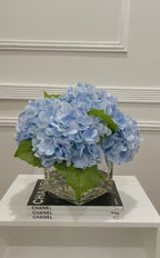 Real Touch Hydrangea Large Arrangement In Glass Vase