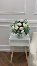 Large Faux Rose Peony Centerpiece