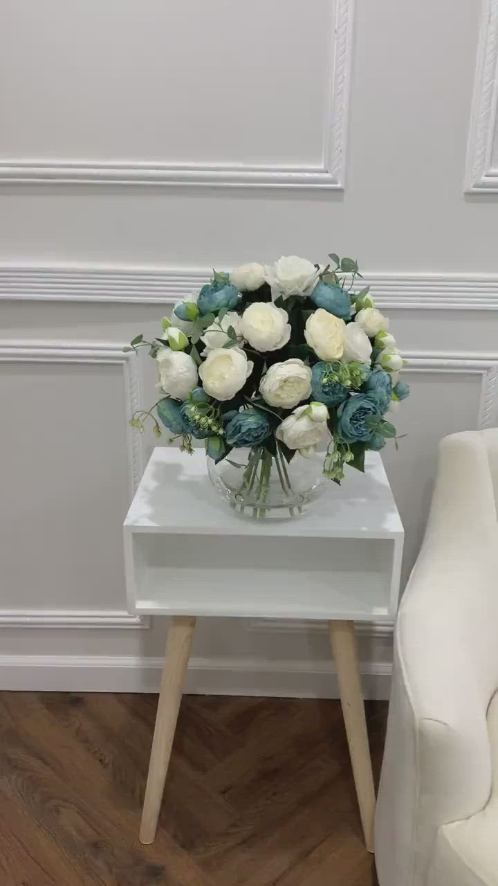 Large Faux Rose Peony Centerpiece