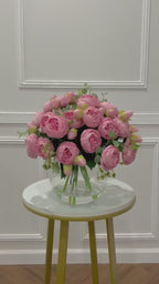 Large Faux Rose Peony Centerpiece