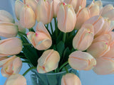 Large Real Touch Pink Tulip Cylinder Arrangement - Flovery