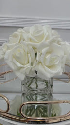 Premium Real Touch Forever White Roses Arrangement