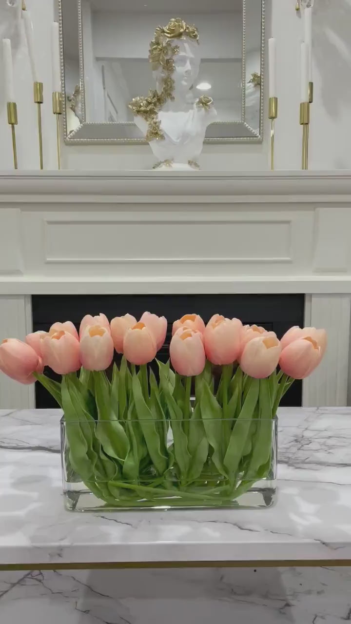 17-in Modern Long Real Touch Tulips Arrangement