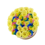 Medium Round Box Custom Letter Preserved Roses - Flovery