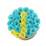 Medium Round Box Custom Letter Preserved Roses - Flovery