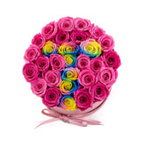 Medium Round Box Custom Letter Preserved Roses - Flovery