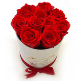 Small Signature Round Box Eternity Roses - Flovery