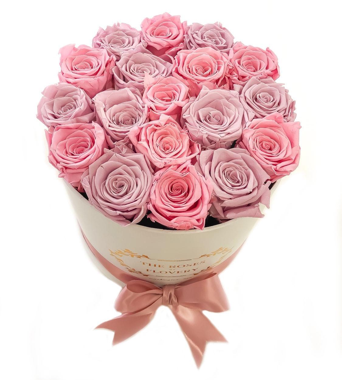 Medium Signature Round Box Eternity Roses - Flovery Main image