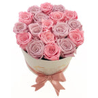 Medium Signature Round Box Eternity Roses - Flovery