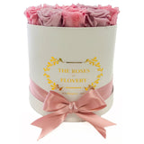 Medium Signature Round Box Eternity Roses - Flovery