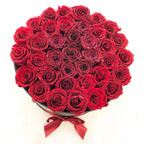 Large Signature Round Box Eternity Roses - Flovery